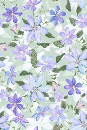 清爽底花卉印花华亿平台图片