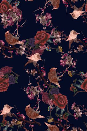 花鸟印花华亿平台图片