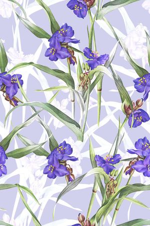 清爽底花卉印花华亿平台图片