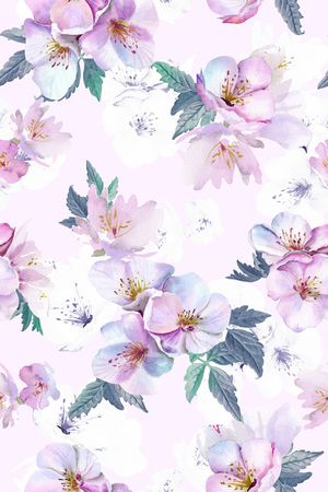 清爽底花卉印花华亿平台图片