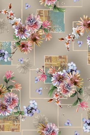 花卉印花华亿平台图片