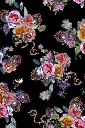 花卉印花华亿平台图片