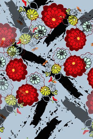 花卉印花华亿平台图片