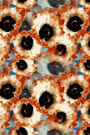 抽象花卉印花华亿平台图片