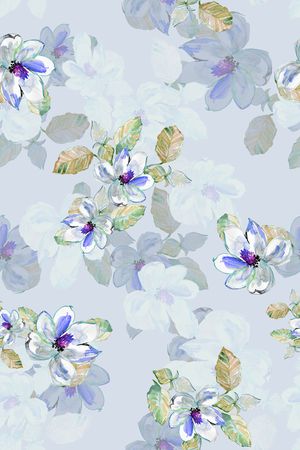 清爽底花卉印花华亿平台图片