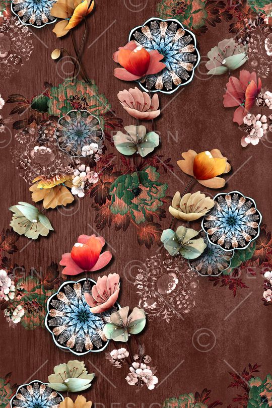 花卉印花华亿平台图片