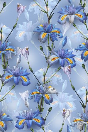 清爽底花卉印花华亿平台图片