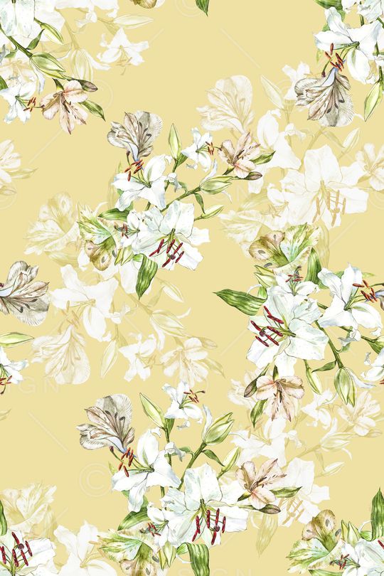 清爽底花卉印花华亿平台图片