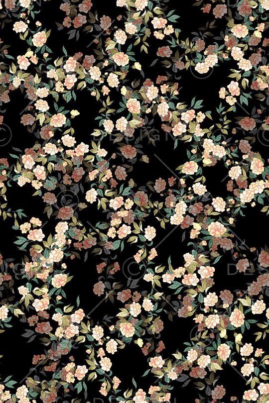 清爽底花卉印花华亿平台图片