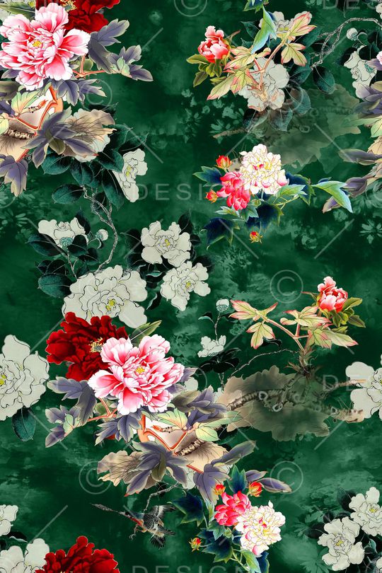 花卉印花华亿平台图片