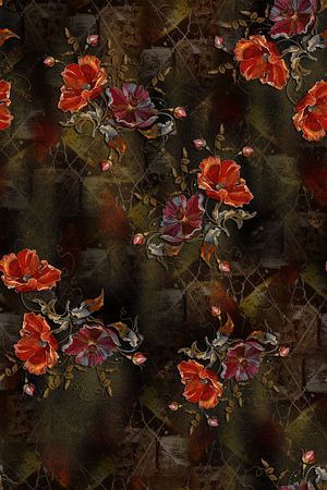 花卉印花华亿平台图片