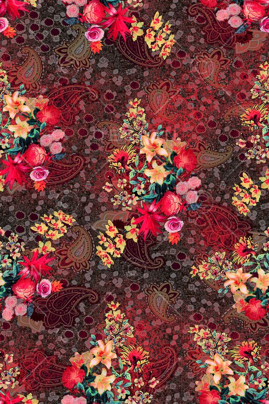 花卉印花华亿平台图片