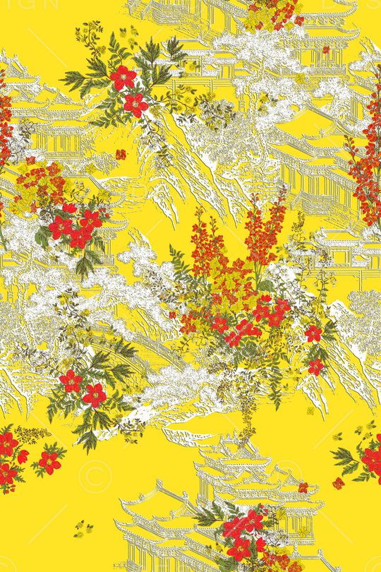 花卉印花华亿平台图片