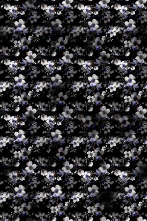 黑底花卉印花华亿平台图片