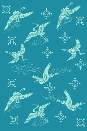 仙鹤印花华亿平台图片