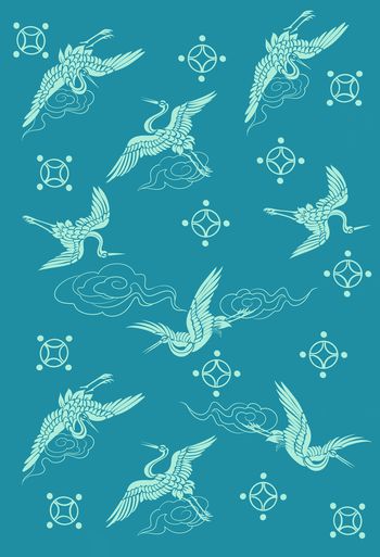 仙鹤印花华亿平台图片