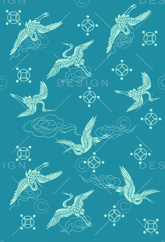 仙鹤印花华亿平台图片