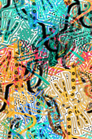 抽象男装印花华亿平台图片