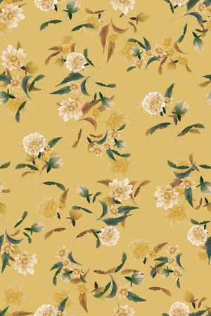 清爽底花卉印花华亿平台图片