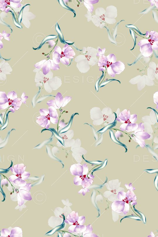 清爽底花卉印花华亿平台图片