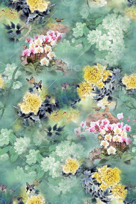 中国风印花华亿平台图片