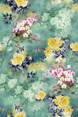 中国风印花华亿平台图片