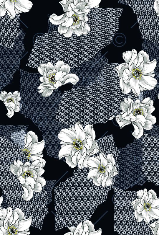 连衣裙印花华亿平台图片