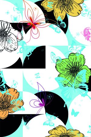 花卉蝴蝶印花华亿平台图片