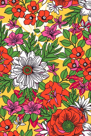 民族花卉印花华亿平台图片