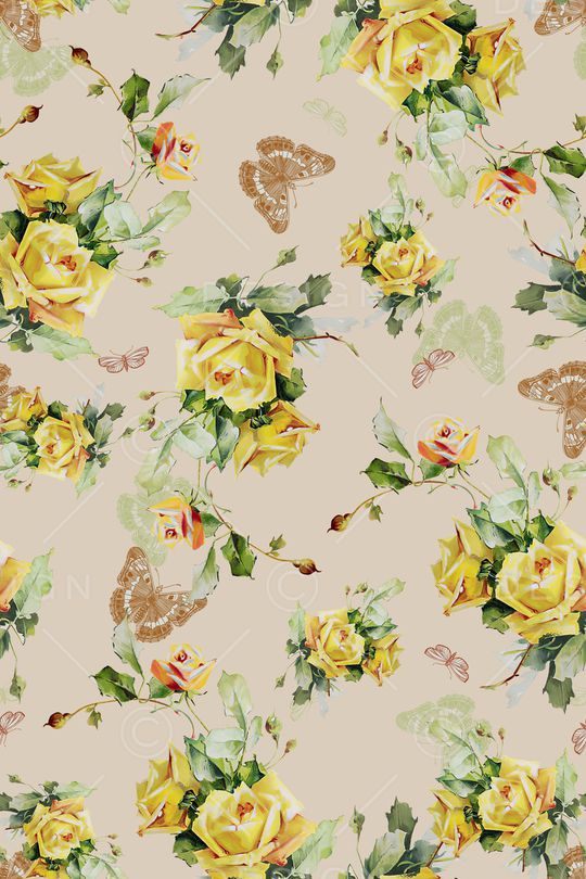 花卉蝴蝶印花华亿平台图片