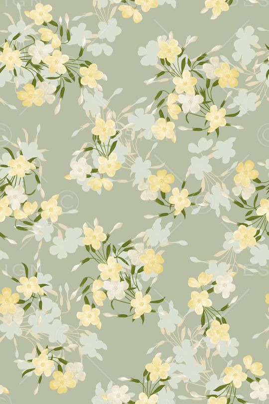 清爽底花卉印花华亿平台图片