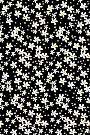 黑底花卉印花华亿平台图片