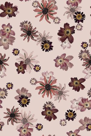 清爽底花卉印花华亿平台图片