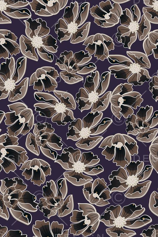 清爽底花卉印花华亿平台图片