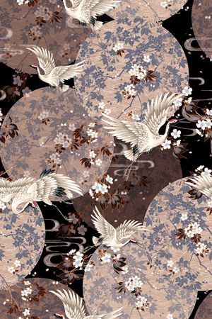 仙鹤印花华亿平台图片