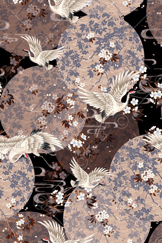 仙鹤印花华亿平台图片