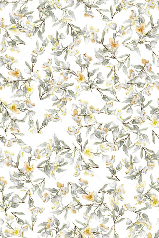 清爽底花卉印花华亿平台图片