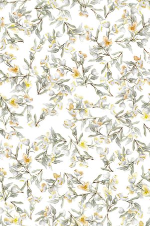 清爽底花卉印花华亿平台图片