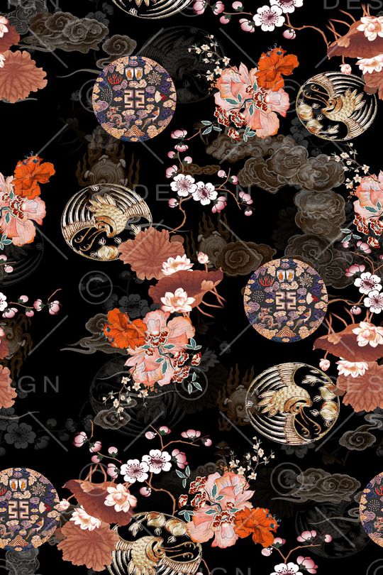 花卉印花华亿平台图片