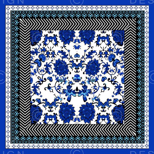 青花瓷印花华亿平台图片