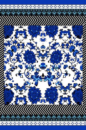 青花瓷印花华亿平台图片