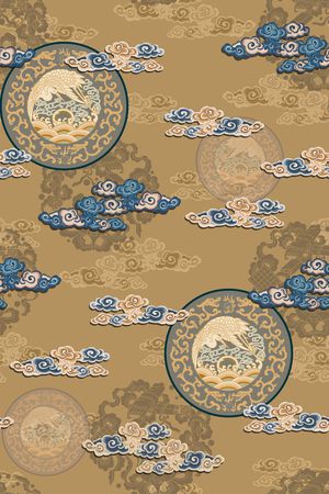 中国风印花华亿平台图片