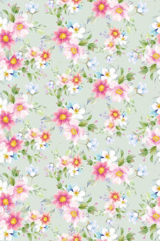 清爽底花卉印花华亿平台图片