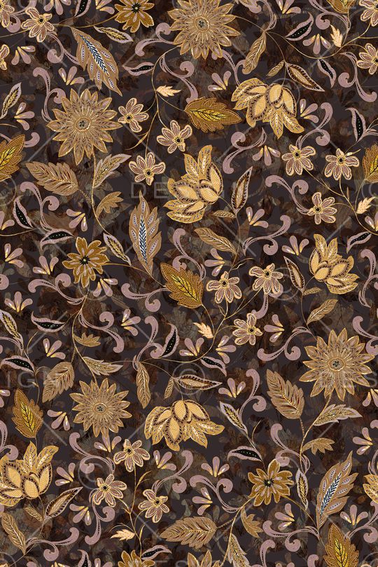 手绘花卉印花华亿平台图片