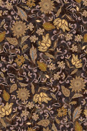 手绘花卉印花华亿平台图片