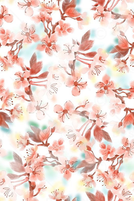 清爽底花卉印花华亿平台图片