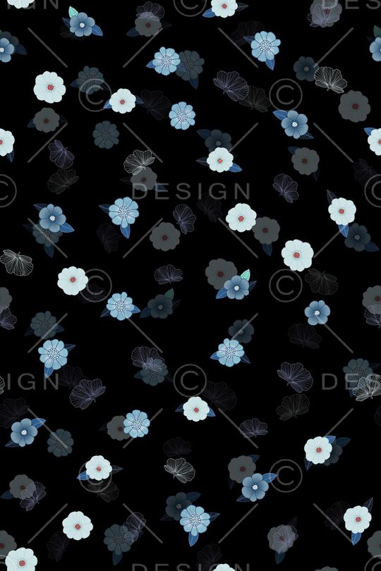 清爽底花卉印花华亿平台图片