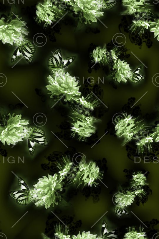 花卉蝴蝶印花华亿平台图片