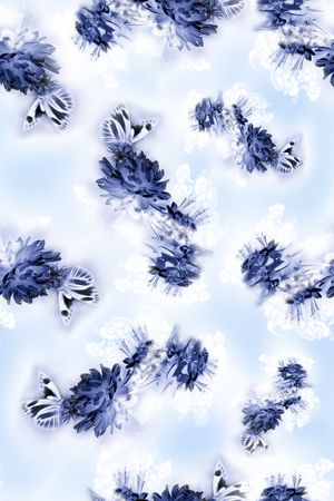 花卉蝴蝶印花华亿平台图片