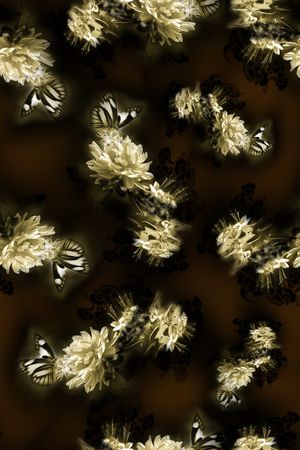 花卉蝴蝶印花华亿平台图片